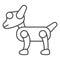 Mechanical robot dog thin line icon, Robotization concept, artificial pet friend sign on white background, robotic dog
