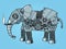 mechanical robot elephant pop art vector