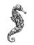 Mechanical seahorse. Hand drawn vector illustration.