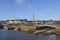 The Mechanical Slipway and Drawbridge in the outer harbour of Arbroath Fishing Port.