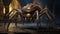 Mechanical Spider: A Dark Gold And Red Unreal Engine 5 Masterpiece