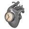 Mechanical steel heart with clocks, rivets and gears