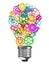 Mechanism of the gears in the form of an electric lamp bulb. Ide