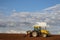 Mechanized planting of peanuts on a farm in Herculandia County