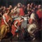 Mechelen - Baroque paint of The Last supper of Christ in St. Rumbold\'s cathedral