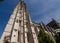 Mechelen, Belgium, August 2019. The imposing cathedral features a 97-meter bell tower in Gothic style. Beautiful summer day with