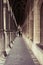 MECHELEN, Malines, Antwerp, BELGIUM, March 2, 2022, people walking through the Gothic soportal or archway on the side of