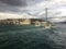 Mecidiye Mosque Ortakoy Mosque and  Bosphorus Bridge from a ferryboat