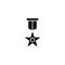 Medal of achievement black icon concept. Medal of achievement flat vector symbol, sign, illustration.