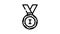 medal athlete winner award line icon animation