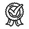 medal check mark line icon vector illustration