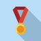 Medal exam icon flat vector. Study final