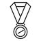 Medal exam icon outline vector. Study final