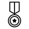 Medal icon in line style. Award, prize, trophy symbols. Victory, winning illustrations. Success, high quality performance concept