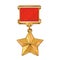 The Medal Star Of The Hero . Happy Great Victory Day 9 May Illustration. Vector illustration in sketch style