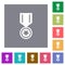 Medal with star square flat icons
