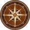 Medallion design parquet floor, compass rose