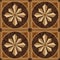 Medallion design parquet floor, wooden texture