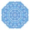 Medallion mandala vector blue and white pattern with arabesques and floral elements