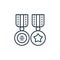 medals icon vector from antique concept. Thin line illustration of medals editable stroke. medals linear sign for use on web and