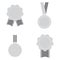 Medals Icons isolated on white background. Set of Medals symbol for your web site design, logo, app, UI. Award medals in gray.