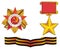 Medals with stripped ribbon