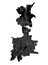 Medan map. Detailed black map of Medan city poster with roads. Cityscape urban vector. Black land with white roads and avenues