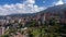 Medellin, Antioquia - Colombia. November 13, 2023. Aerial view of the El Poblado neighborhood of the city