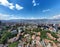 Medellin, Antioquia - Colombia. November 13, 2023. Aerial view of the El Poblado neighborhood of the city