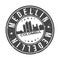 Medellin Colombia Round Stamp Icon Skyline City Design Badge.