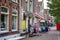 Medemblik, Holland, 08.21.2015: Street with shops in a small cozy European city