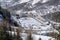 Medeo or Medeu - the highest ice skating rink in the world. Winter landscape.