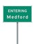 Medford entering road sign