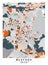 Medford,Oregon, USA Creative Color Block Map Decor Serie