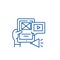 Media applications line icon concept. Media applications flat  vector symbol, sign, outline illustration.