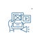 Media applications line icon concept. Media applications flat  vector symbol, sign, outline illustration.