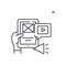 Media applications line icon concept. Media applications vector linear illustration, symbol, sign