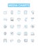 Media charts vector line icons set. Media, Chart, Trends, Ratings, Data, Graphs, Boxoffice illustration outline concept