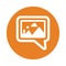 Media, chat, gallery icon. Orange vector sketch.