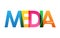 MEDIA colorful overlapping letters banner