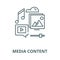 Media content vector line icon, linear concept, outline sign, symbol
