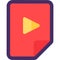 Media File Icon Audio or Video Play Button Flat