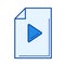 Media file line icon.