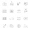 Media icons outline set