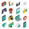 Media Isometric Icons Set