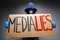 `Media lies` painted on placard in hands of protester man.