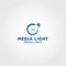 Media light vector logo design template idea