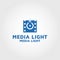 Media light vector logo design template idea and inspiration