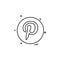 Media network social pinterest icon vector design