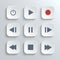 Media player control button ui icon set